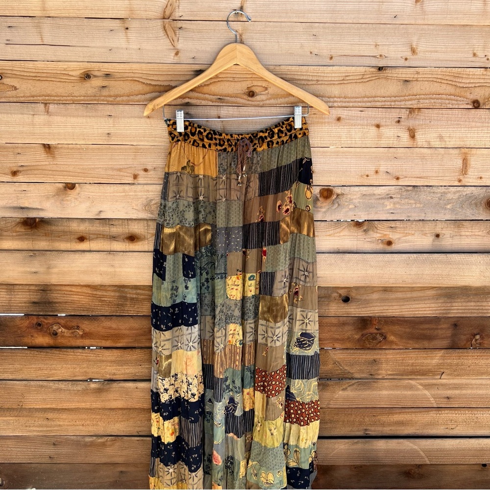 Y2K India Flowy Pattern Maxi Skirt